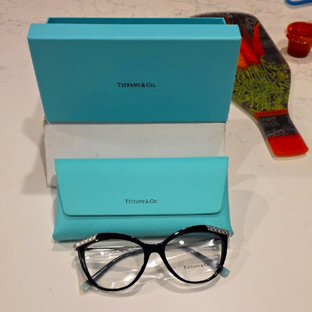 Tiffany & Co. Black Glasses with Silver Accents